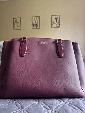 kate spade Plum/Twig Pebbled Leather Tote